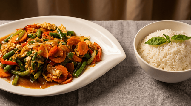 Pad Prik Khing (Lunch).