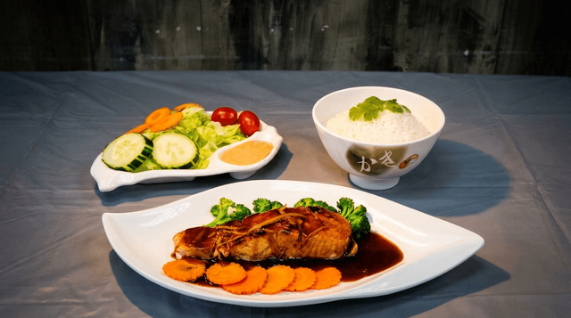 Grilled Salmon Steak.